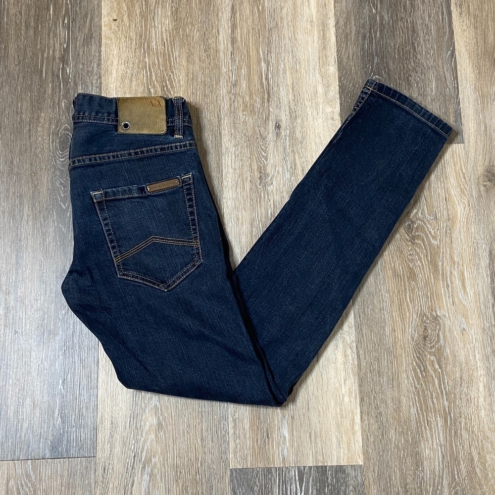ARMANI Exchange Dark Wash Mid Rise Button Fly Skinny Denim Blue Jeans Size 30